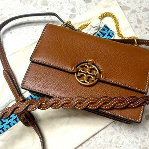 Tory Burch Miller Mini leather crossbody, dust bag included. NWOT
